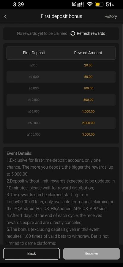 P999 Apk First Deposit Bonus
